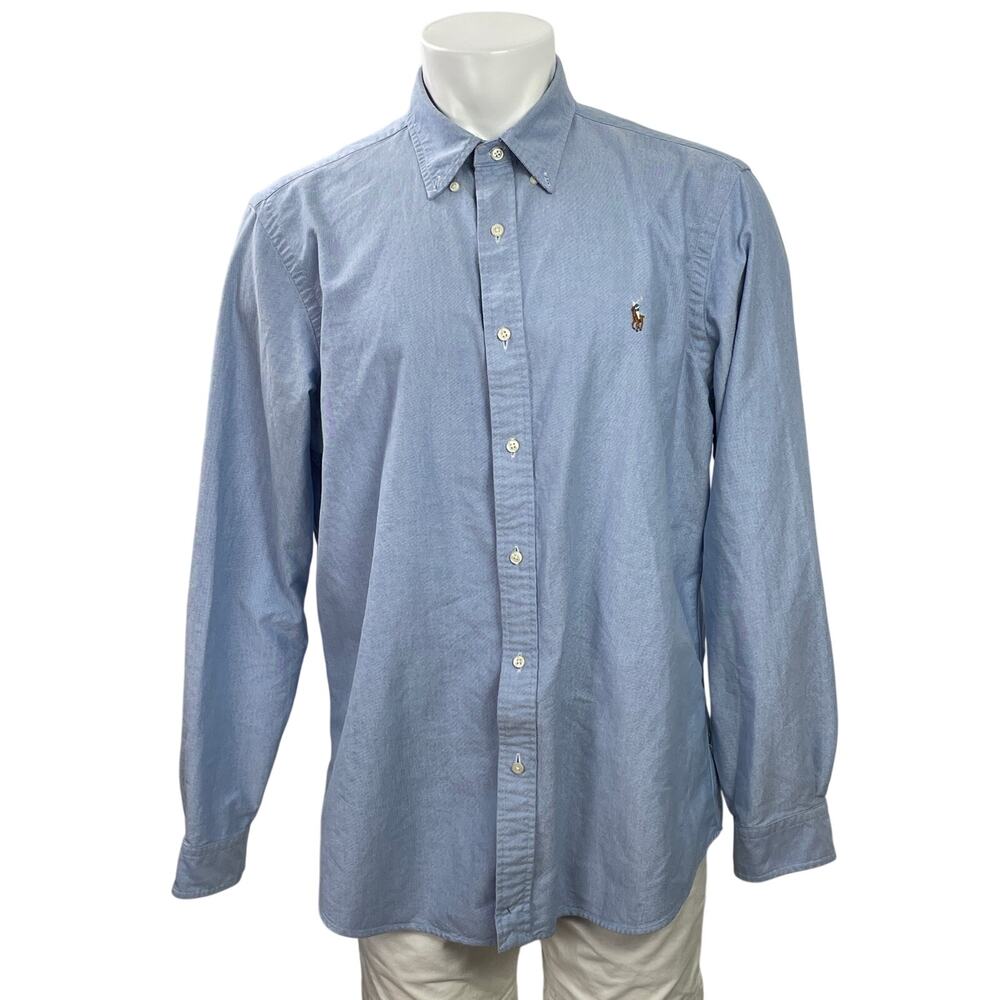 Polo Ralph Lauren Men Blue Classic Fit Long Sleeve Button Down Shirt Top Size XL